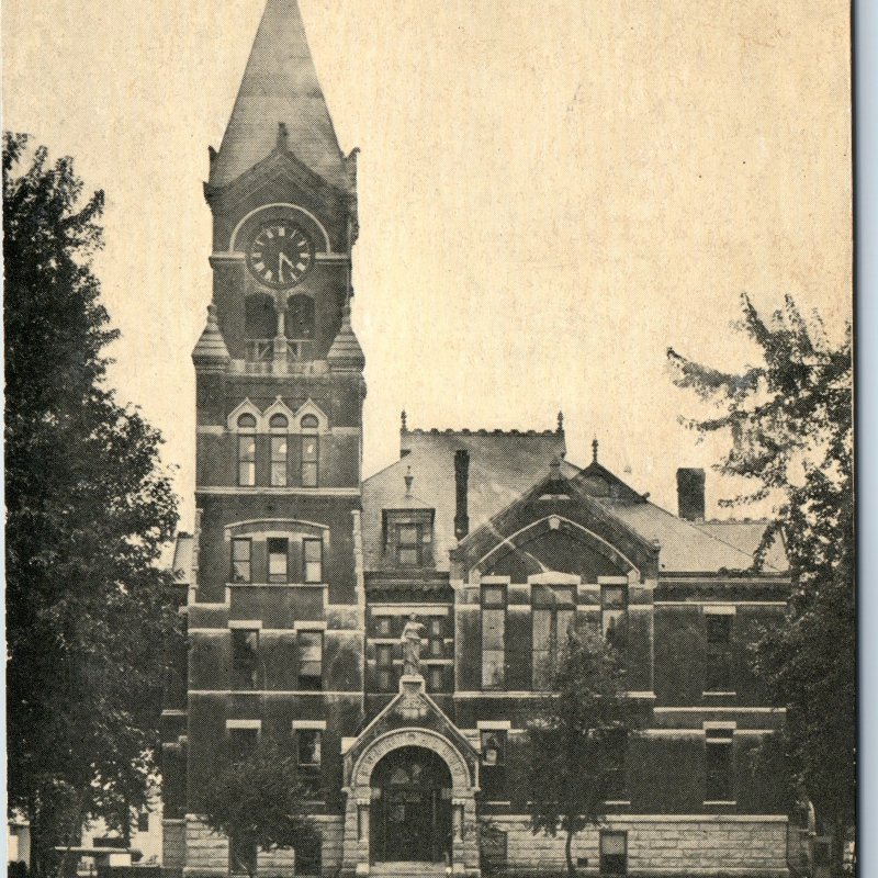 c1910s Osceola, IA Clarke County Court House City Hall Clock Tower Litho PC A204