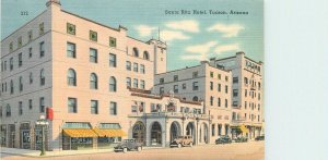Arizona Tucson Santa Rita Hotel autos Tucson Tichnor 1940s Postcard 22-9396