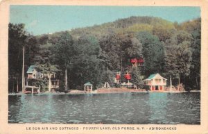 Old Forge New York Fourth Lake Le Bon Air Cottages Vintage Postcard AA110723