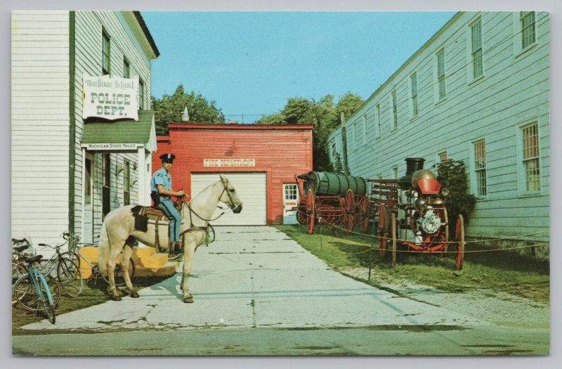 Mackinac Island Michigan~Mackinac Island City Mounted Policeman~Vintage Postcard 