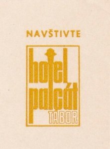 Czechoslovakia Navstivte Hotel Palcat Tabor Vintage Luggage Label sk4444