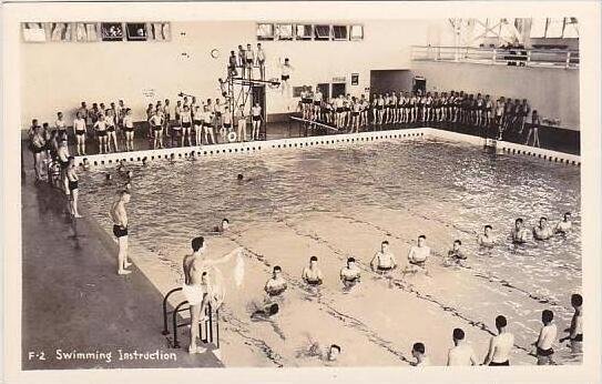 Idaho Farragut Naval Training Center Swimming Instruction Real Photo RPPC