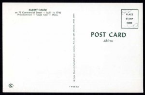 Massachusetts PROVINCETOWN Cape Cod Oldest House on 72 Commercial Street Chrome