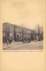 West Side High School Union City Indiana 1940s postcard
