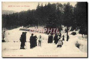 Postcard Old Sport d & # 39hiver Ski L & # 39hiver in the Vosges ski enthusia...