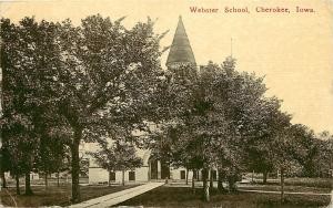 c1910 Printed Postcard; Webster School, Cherokee IA Cherokee County Posted