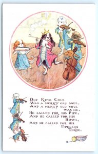MOLLY BRETT Art ~ OLD KING COLE Anthropomorphic Musicians c1950s Postcard