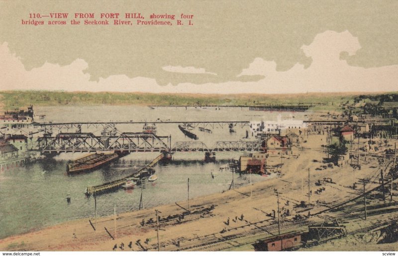 PROVIDENCE, Rhode Island, 1900-1910's; View from Fort Hill, Seekonk River