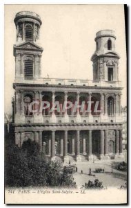 Old Postcard The Paris Saint Sulpice Church