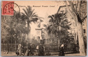 1906 Ajaccio Monument Premier Consul France Posted Postcard