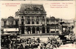 CPA CHERBOURG Place du Chateau Le Théatre inaugure en 1882 Facade.. (245566)