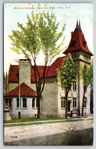 Utica New York~Munson-WIlliams Memorial Bldg~Tower~Romanesque~1907 Postcard