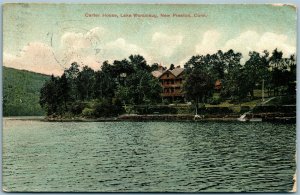 NEW PRESTON CT CARTER HOUSE LAKE WARAMAUG ANTIQUE POSTCARD