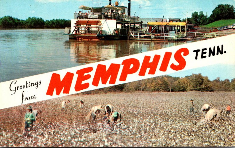 Tennessee Mamphis Greetings Showing Memphis Queen II and Cotton P...