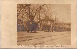 RPPC Peru Indiana Wallace Hagenbeck circus parade elephants