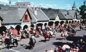 Vintage Postcard Danish Days Festival Famous Parade Horse-Drawn Wagons Bands
