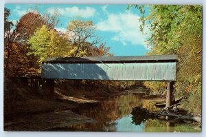 c1960 Shelby County Illinois IL Postcard Thompson Mill Bridge Kaskaskia River