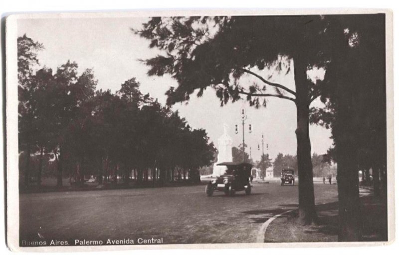 RPPC Postcard Palermo Avenida Central Buenos Aires Argentina 1920