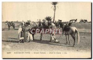 Algeria Old Postcard Scenes and Types Grande fantasia Before the race
