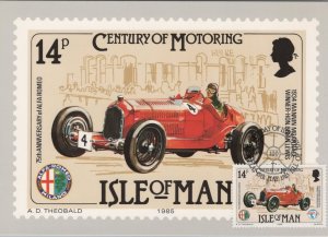 Sports Postcard - Motor Racing First Day of Issue Stamp, Isle of Man RR15727