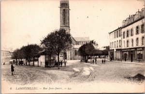 Vtg Lambezellec Brest France Vue Sur La Rue Jean-Jauries 1910s Postcard