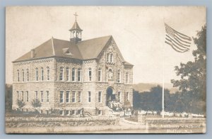 BUTLER NJ ST.ANTHONY'S SCHOOL ANTIQUE REAL PHOTO POSTCARD RPPC US FLAG