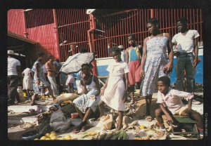 ST LUCIA, CASTRIES MARKET, Caribbean Sea - Vintage Large POSTCARD