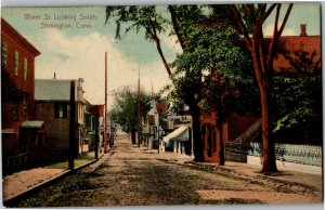 Water Street Looking South, Stonington CT Vintage Postcard W05