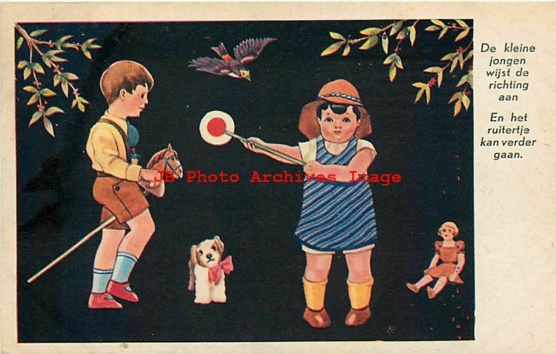 Advertising Postcard, Signed PL, J Bijloos Hoofd Eau de Cologne, Children