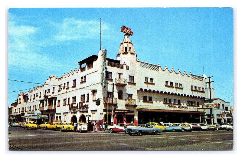 Avenida Revolucion Tijuana's Main Street Mexico Postcard Old Cars Taxis Signs