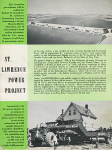 St. Lawrence Power Project Ontario Hydro Dam Information Brochure Postcard D20