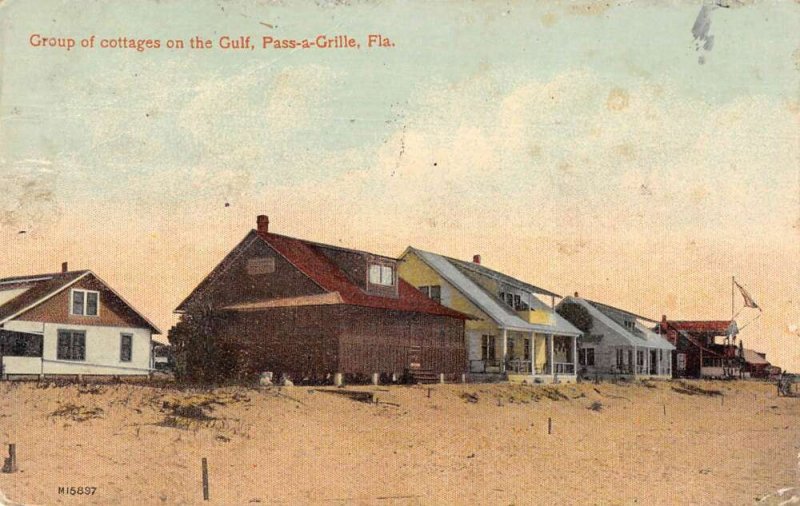 Pass a Grille Beach Florida Cottages on the Gulf Vintage Postcard AA15038