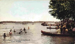Water Sport Couchiching Beach Park Orillia Ontario Canada 1910c postcard