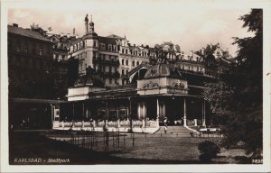 Czech Republic Karlsbad Karlovy Vary Stadtpark Vintage RPPC C109