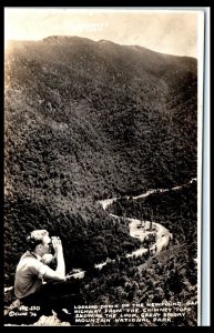 1936 Looking Down the New Found Gap Great Smoky Mts Cline Real Photo Postcard