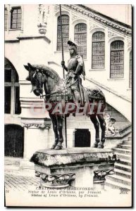 Old Postcard Chateau de Pierrefonds Louis Statue Orleans by Fremiet