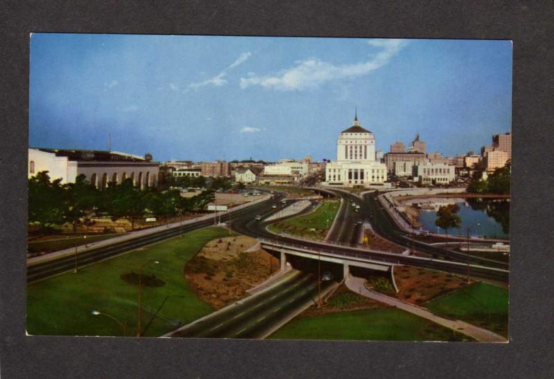 CA Super Highway Hwy Oakland California Postcard Auditorium Court House