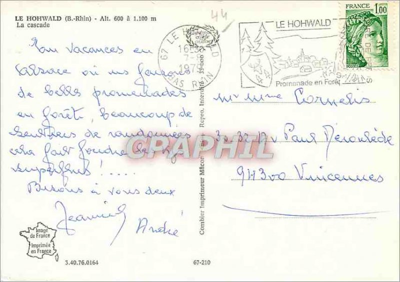 Modern Postcard Hohwald B Rhine waterfall