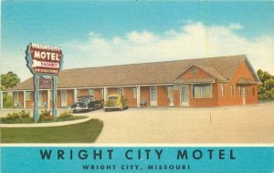 Automobiles 1950s Wright City Motel Missouri Postcard roadside Butler 11812