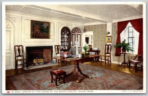 Vtg Salem Massachusetts MA The Parlor House of the Seven Gables Postcard