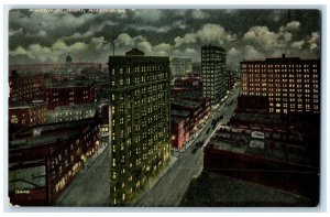 c1910's Atlanta At Night Buildings And Cars Atlanta Georgia GA Unposted Postcard
