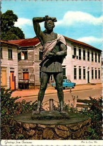 Statue of Kwakoe, Slave, Paramaribo, Suriname South Africa Vintage Postcard Y62