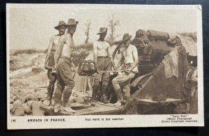 Mint Australia Postcard RPPC WWI Australian Troops In France Hot Work