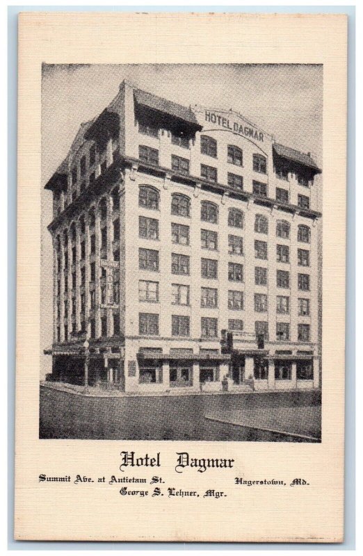 c1940 Roadside View Hotel Dagmar Hagerstown Maryland MD Antique Vintage Postcard