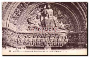 Postcard Ancient Arles La Cathedrale Saint Trophime Portal Detail