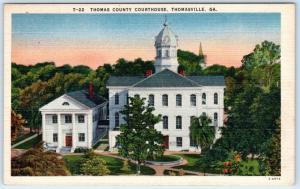 THOMASVILLE, Georgia  GA   THOMAS COUNTY COURTHOUSE Court HOuse 1940s   Postcard