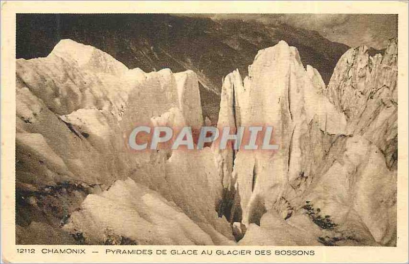 Old Postcard Chamonix Ice Pyramids Glacier des Bossons