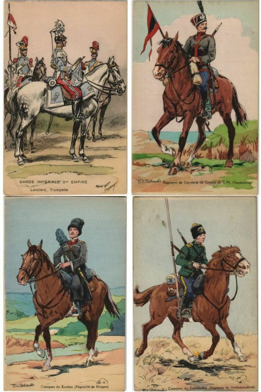 MILITAIRE ARTIST SIGNED Mostly CAVALRY 80 CPA Pre-1940 (L4523)