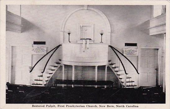 Restored Pulpit First Presbyterian Church New Berk North Carolina