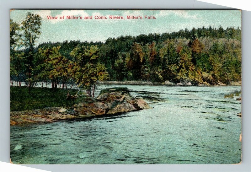 Miller's Falls, Miller & Connecticut Rivers Vintage Massachusetts c1912 Postcard